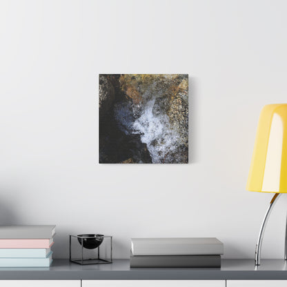 Water's Whisper Between Stone - Unique Frameless Canvas Wall Art - Art By Earth