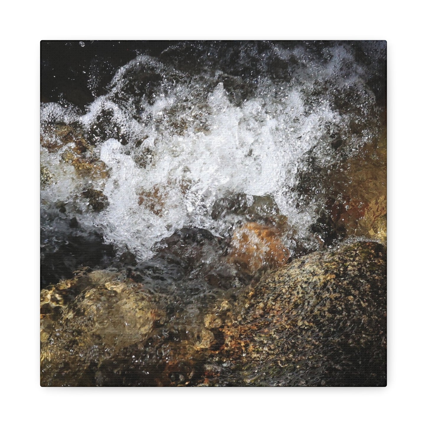 Stone and Surge - Unique Frameless Canvas Wall Art - Art By Earth