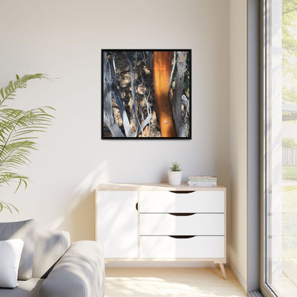 Burnt Trees and Golden Trunk - Unique Stretched Canvas Wall Art