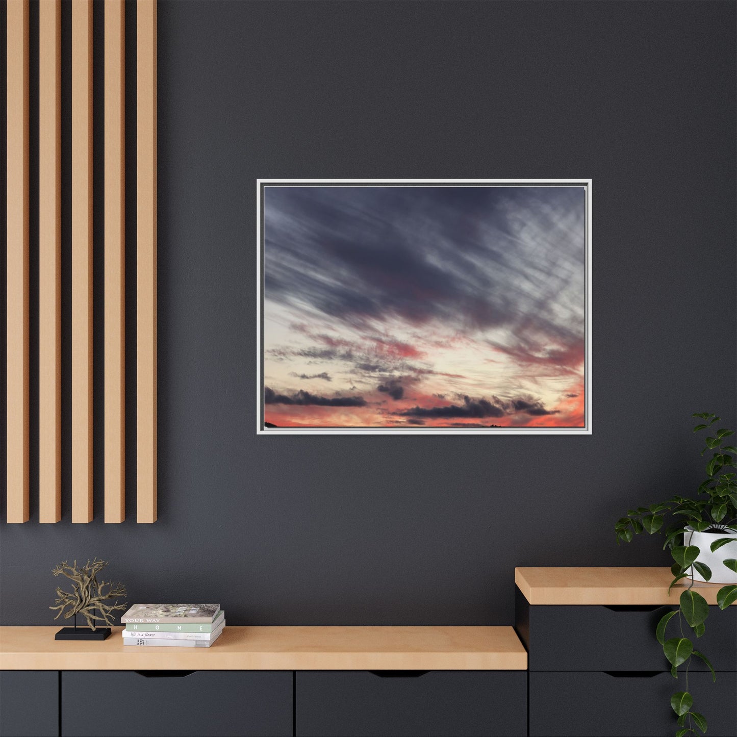Fiery Sky at Dusk - Unique Stretched Canvas Wall Art - Art By Earth
