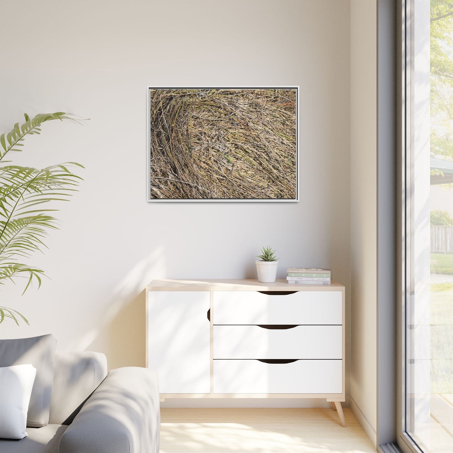 Tangled Grass Symphony - Unique Stretched Canvas Wall Art - Art By Earth