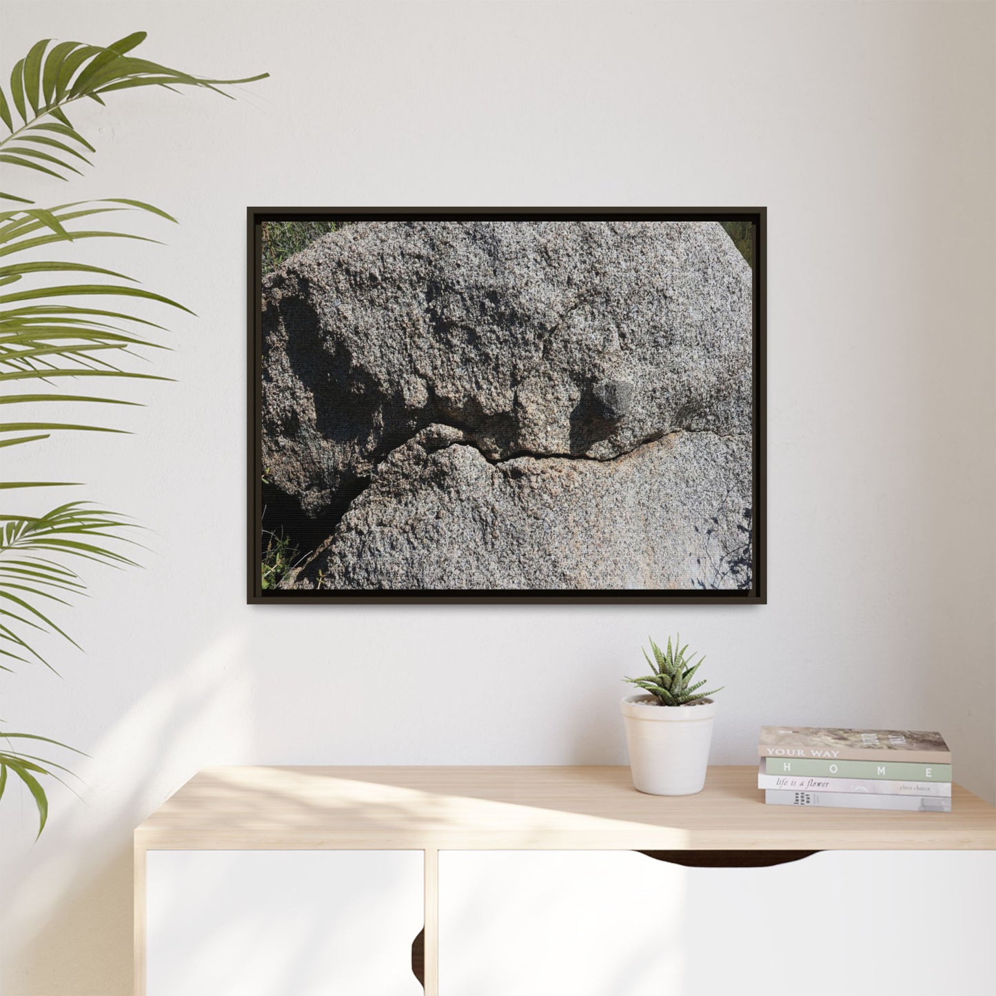 Stone Skull in Desert - Unique Stretched Canvas Wall Art