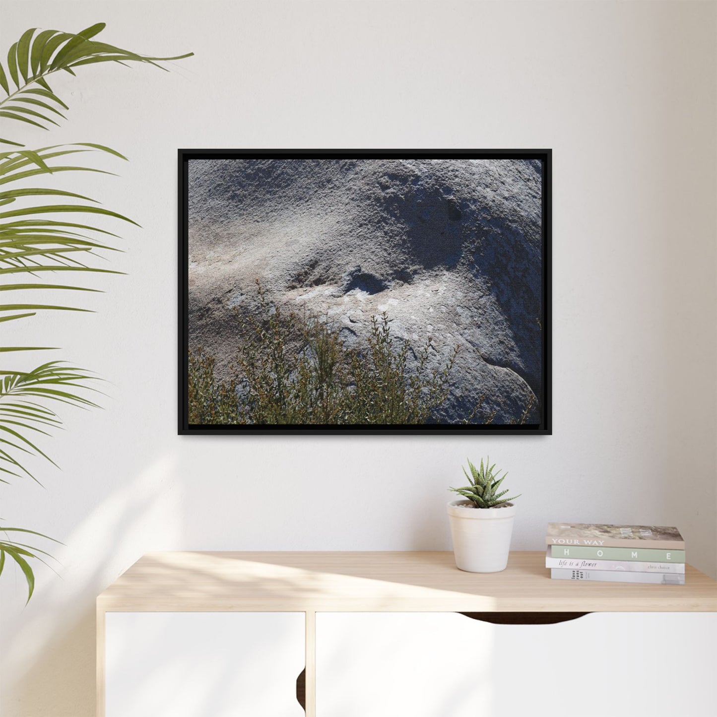 Weathered Boulder with Character - Unique Stretched Canvas Wall Art