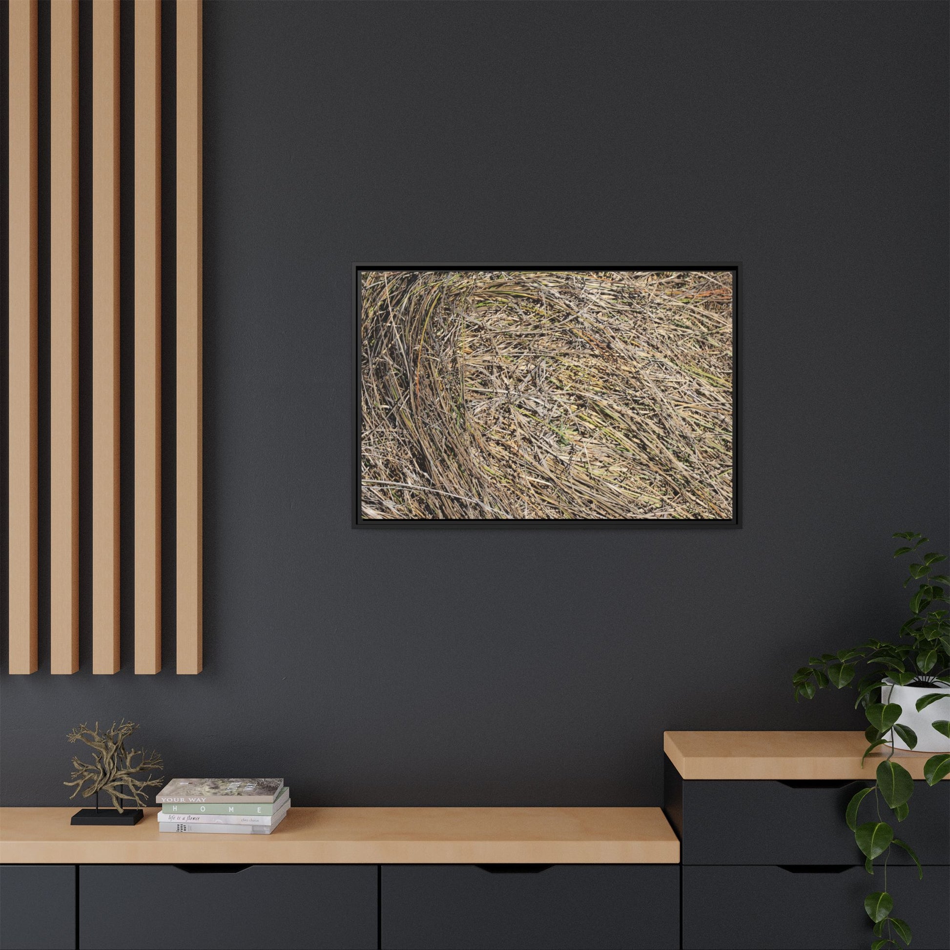 Tangled Grass Symphony - Unique Stretched Canvas Wall Art - Art By Earth
