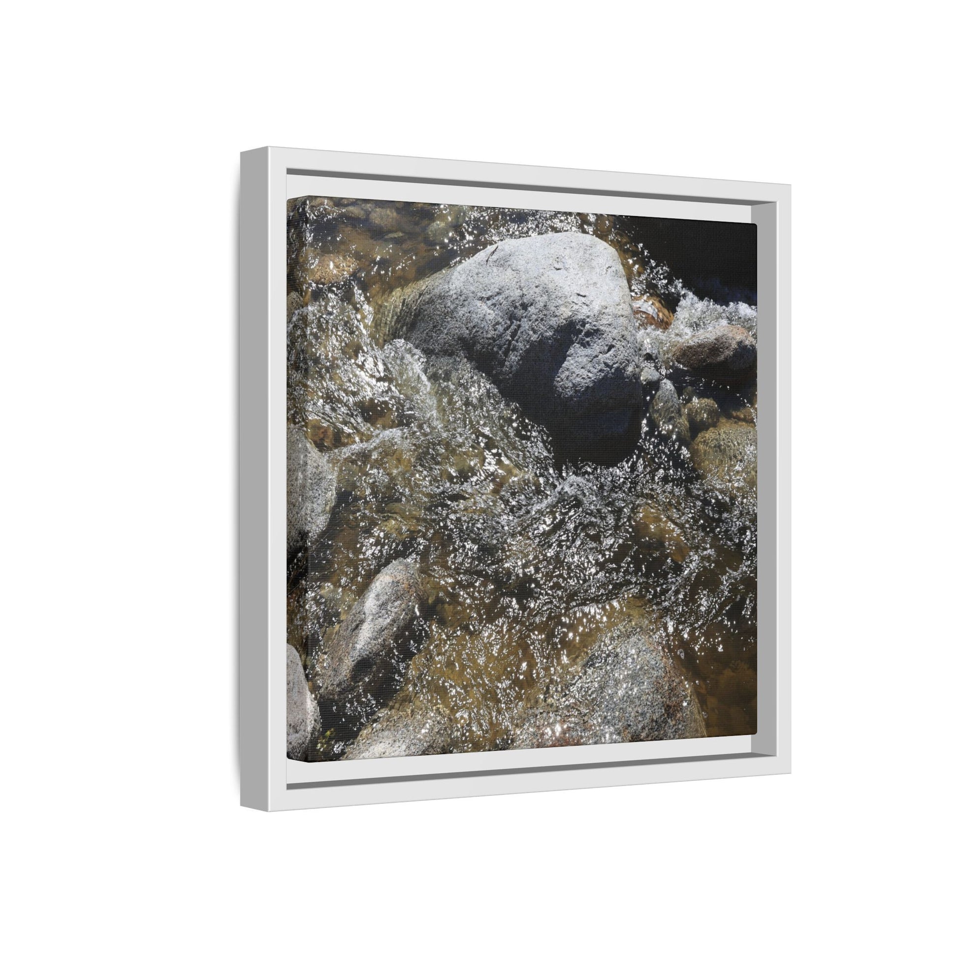 Water's Dance Over Stone - Unique Stretched Canvas Wall Art - Art By Earth