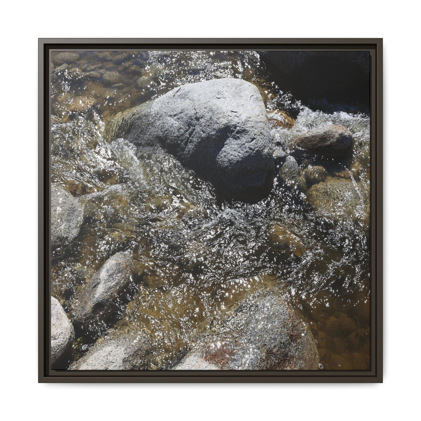 Water's Dance Over Stone - Unique Stretched Canvas Wall Art - Art By Earth