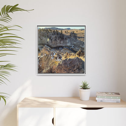 Fractured Landscape at Dawn - Unique Stretched Canvas Wall Art