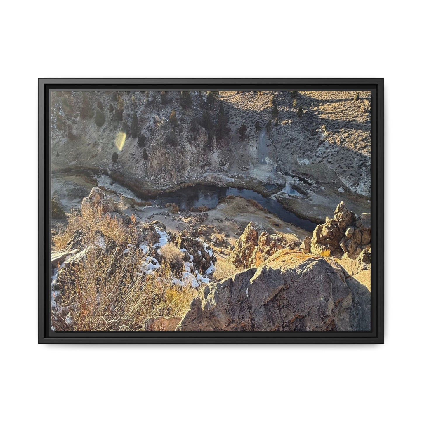 Fractured Landscape at Dawn - Unique Stretched Canvas Wall Art