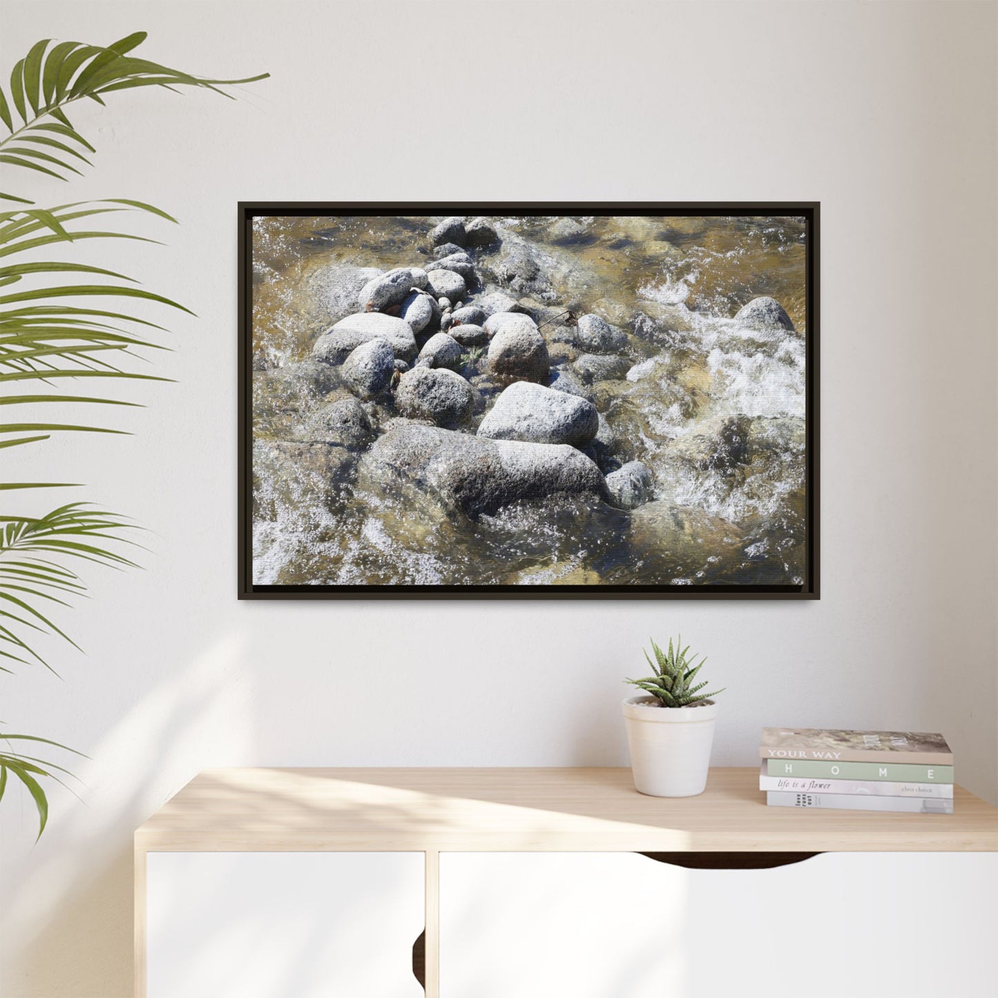 Mountain Stream Flow - Unique Stretched Canvas Wall Art - Art By Earth