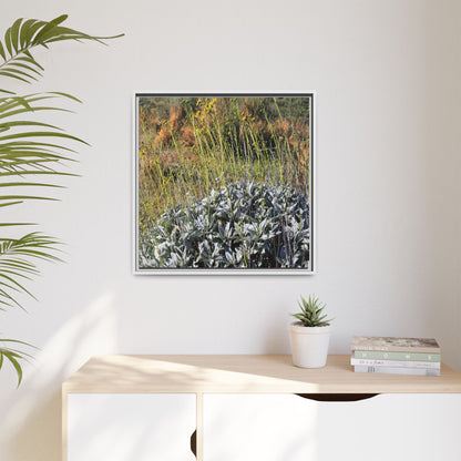 Arid Landscape with Yellow Flowers - Unique Stretched Canvas Wall Art - Art By Earth