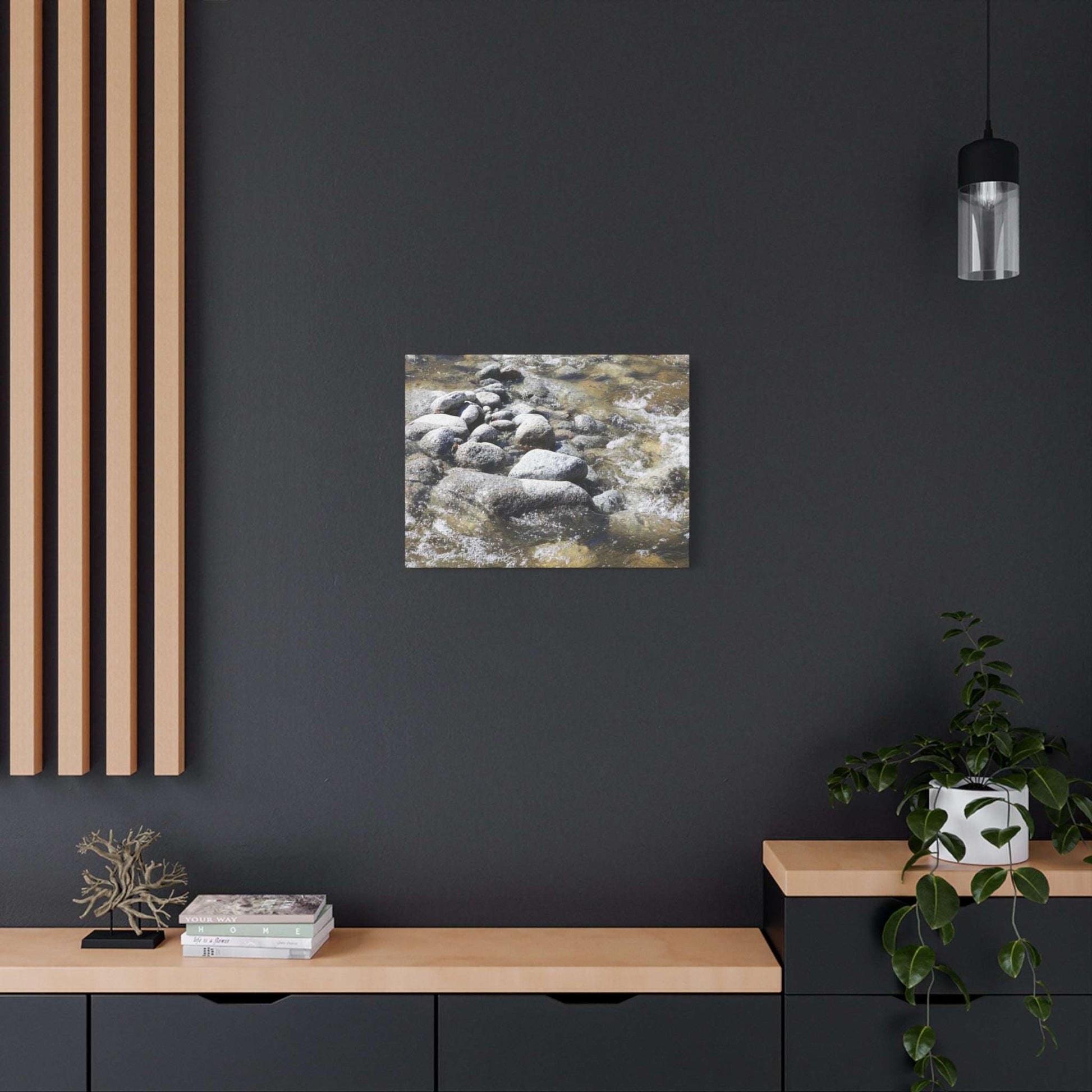 River Stones - Unique Frameless Canvas Wall Art - Art By Earth