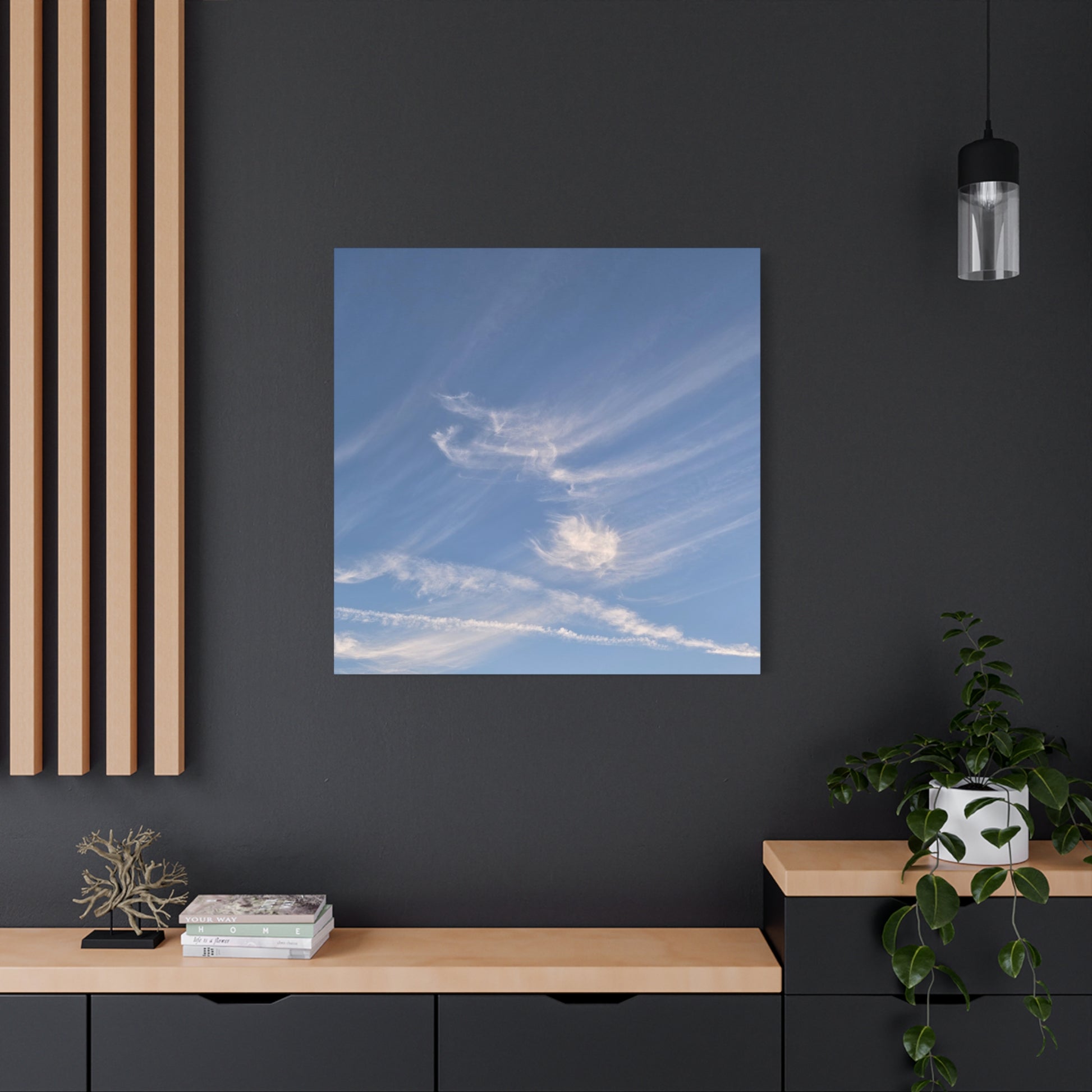 Wispy Whispers of Azure - Unique Frameless Canvas Wall Art - Art By Earth