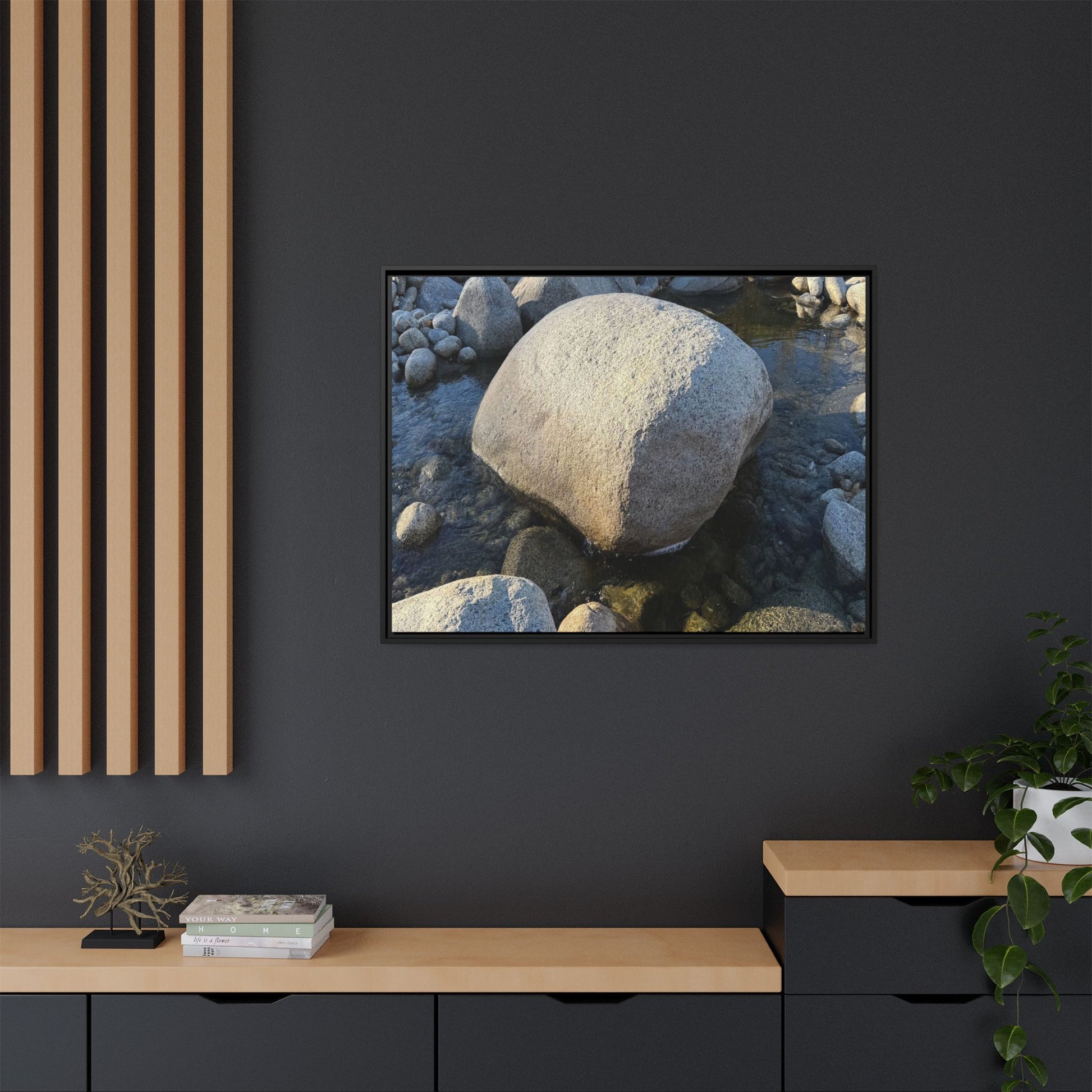 Rocky Riverbed - Unique Stretched Canvas Wall Art - Art By Earth