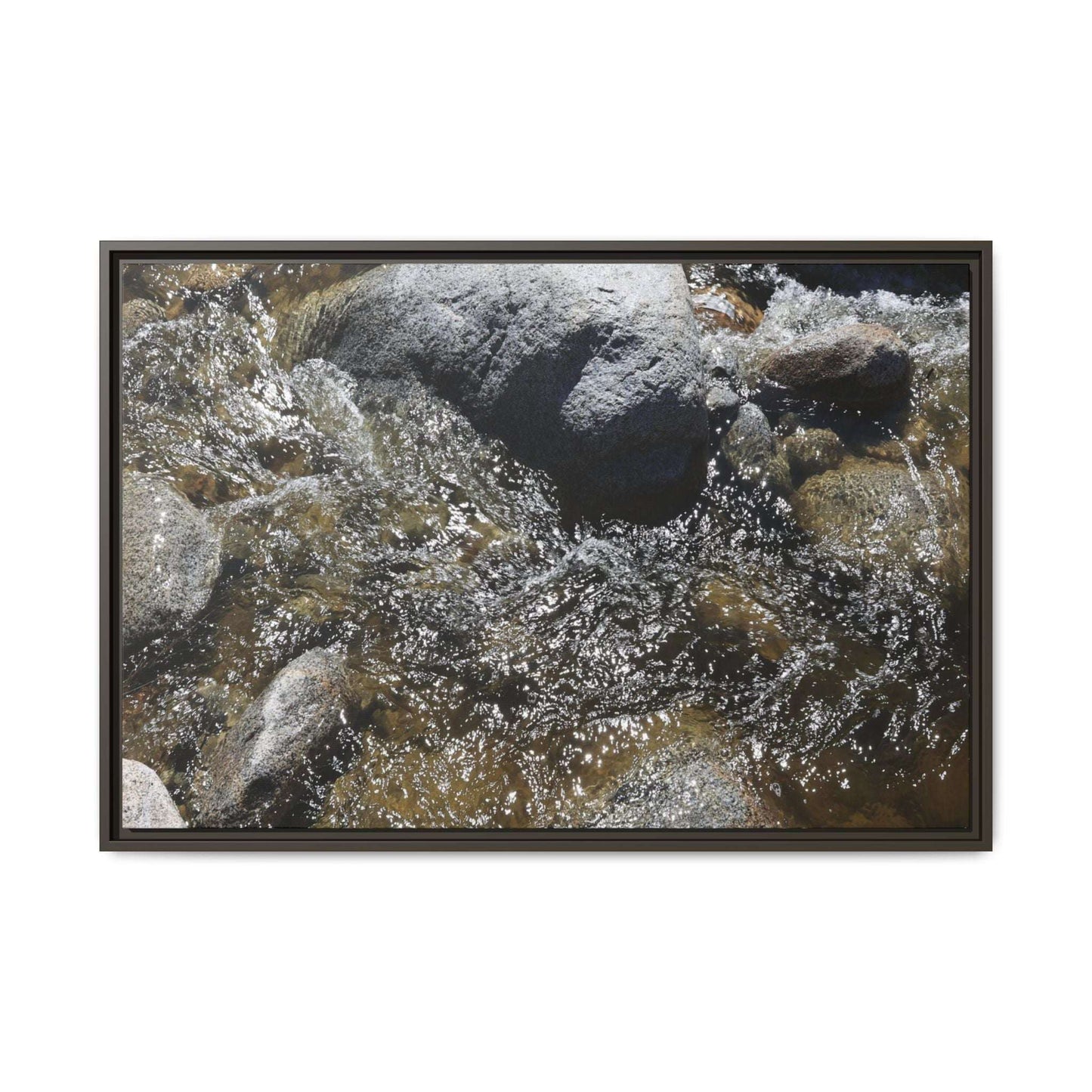 Water's Dance Over Stone - Unique Stretched Canvas Wall Art - Art By Earth