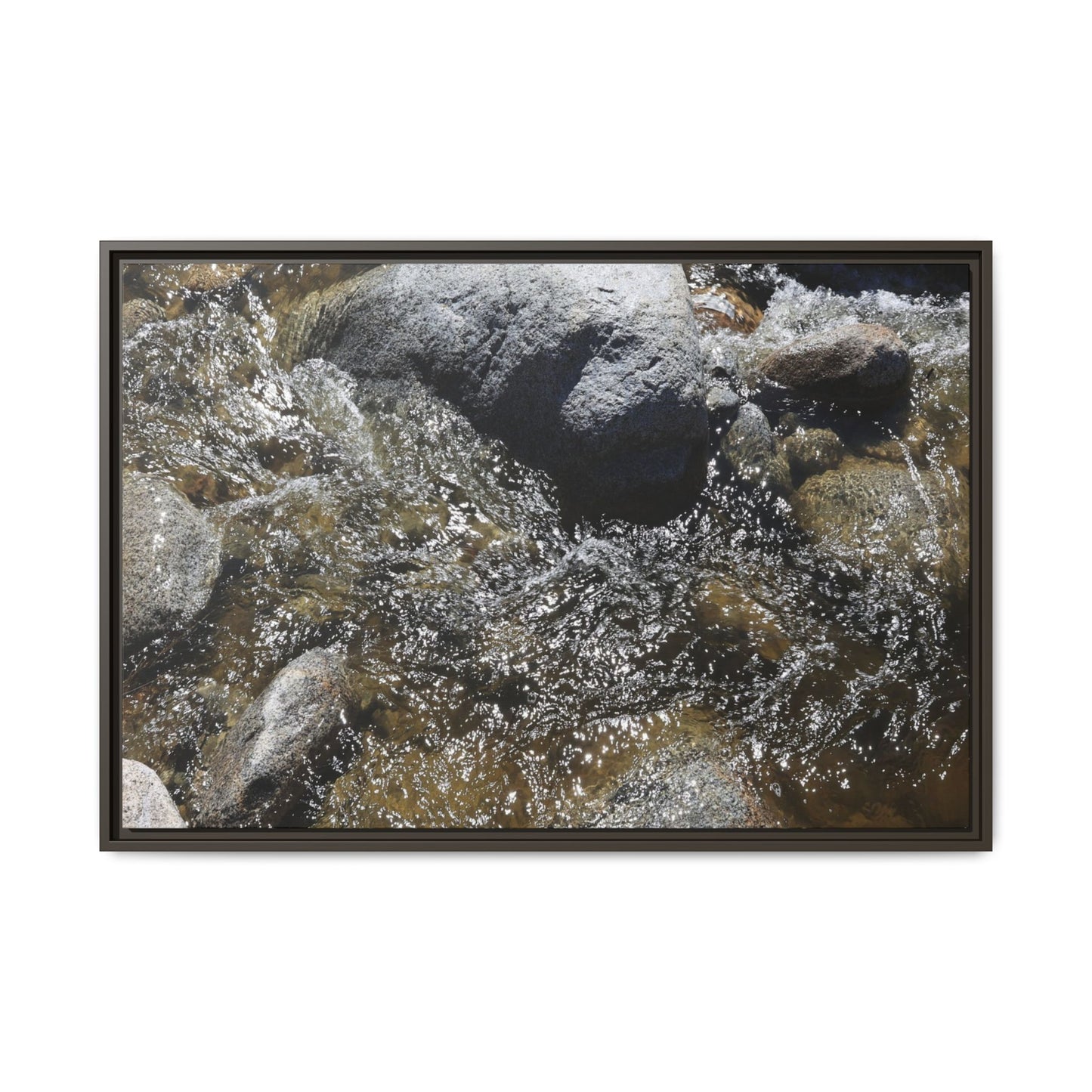 Water's Dance Over Stone - Unique Stretched Canvas Wall Art - Art By Earth