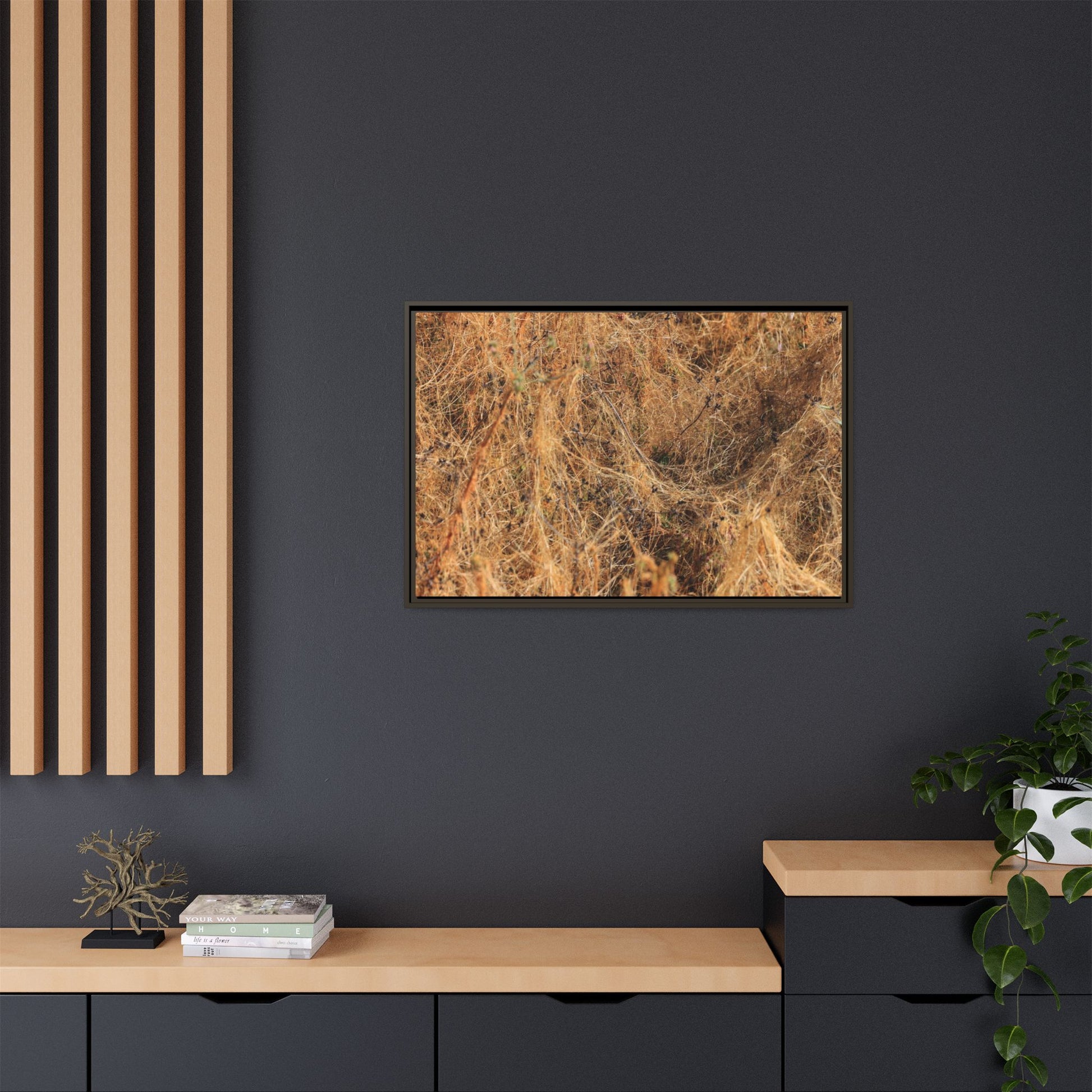 Dried Vegetation Study - Unique Stretched Canvas Wall Art - Art By Earth