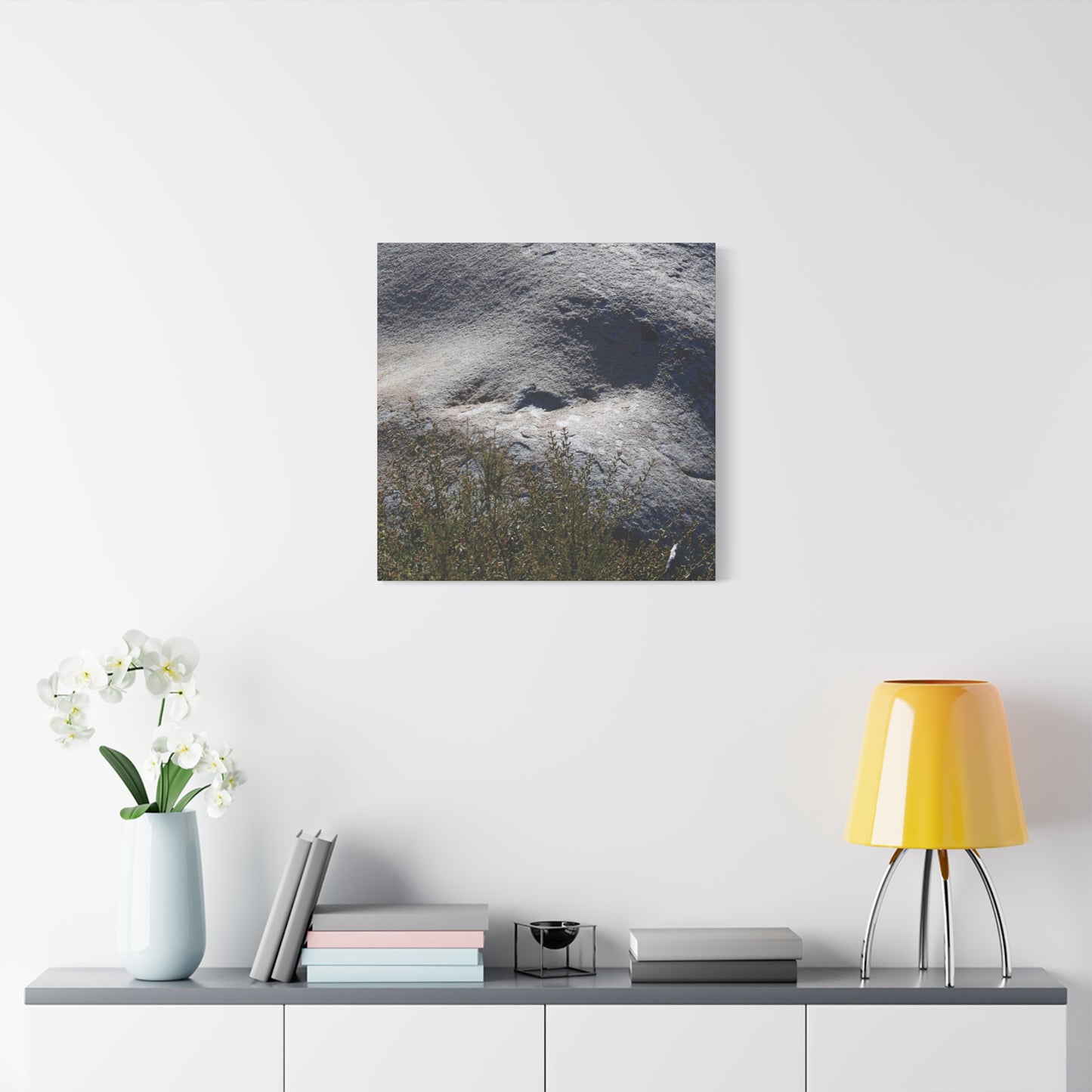 Stone Face in Nature - Unique Frameless Canvas Wall Art