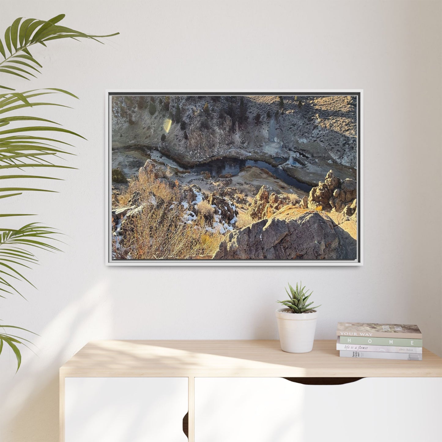 Fractured Landscape at Dawn - Unique Stretched Canvas Wall Art