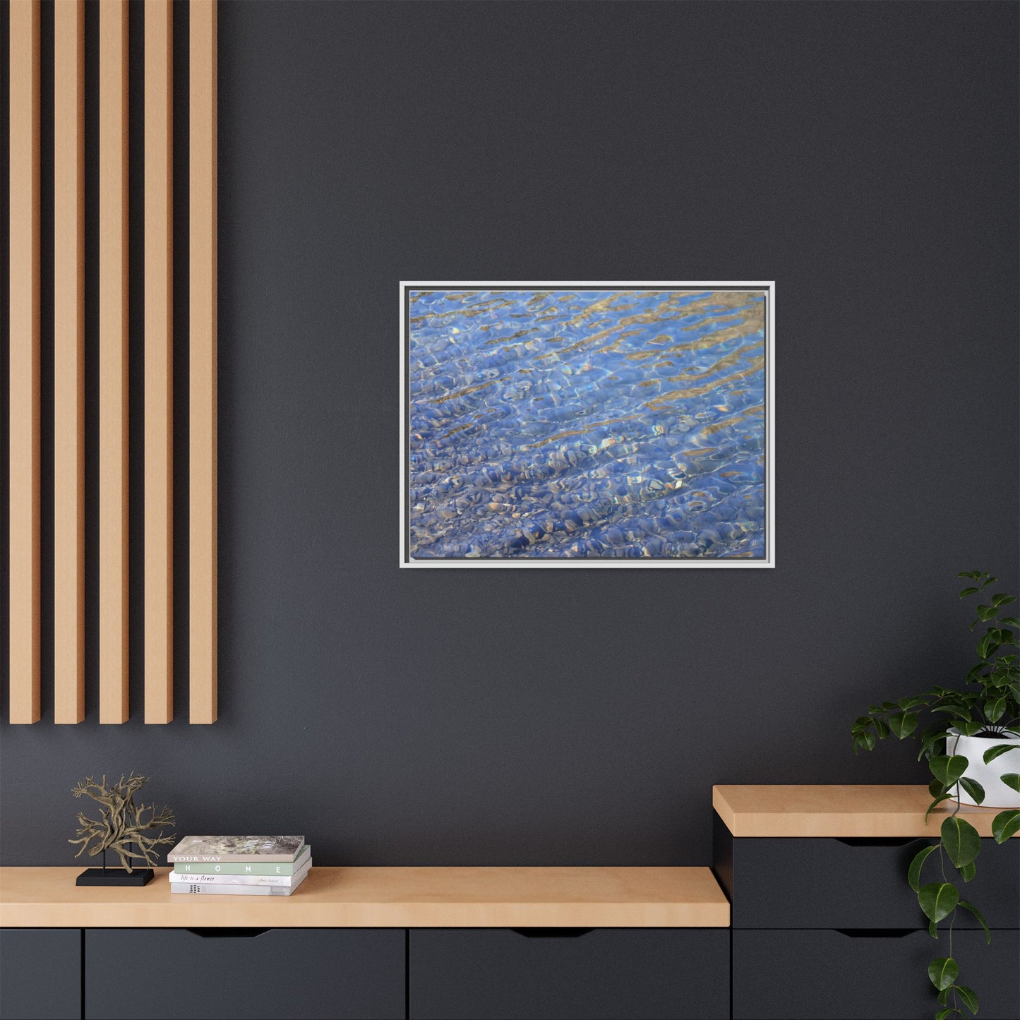 Aqua Fragments - Unique Stretched Canvas Wall Art