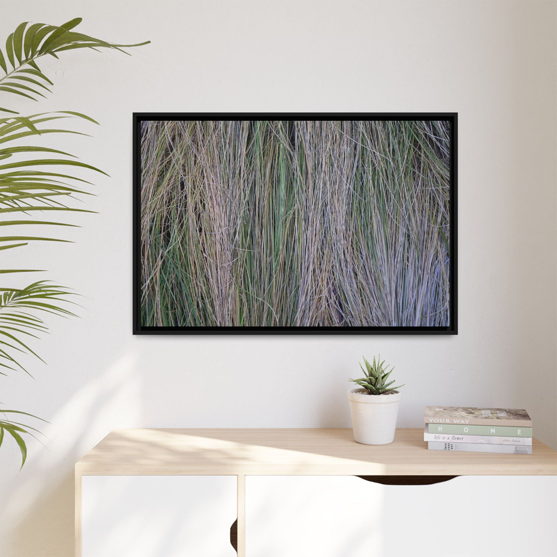 Whispers of Silver Grass - Unique Stretched Canvas Wall Art - Art By Earth