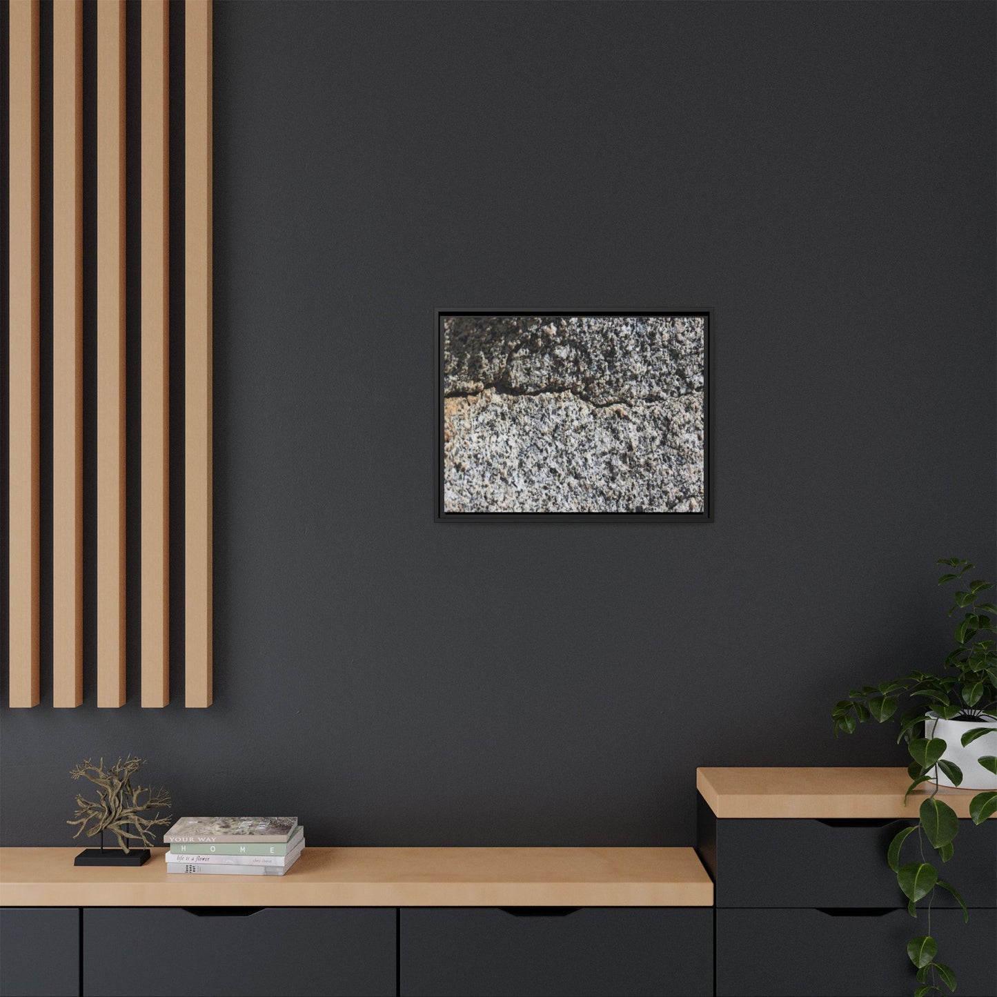 Weathered Stone Surface - Unique Stretched Canvas Wall Art