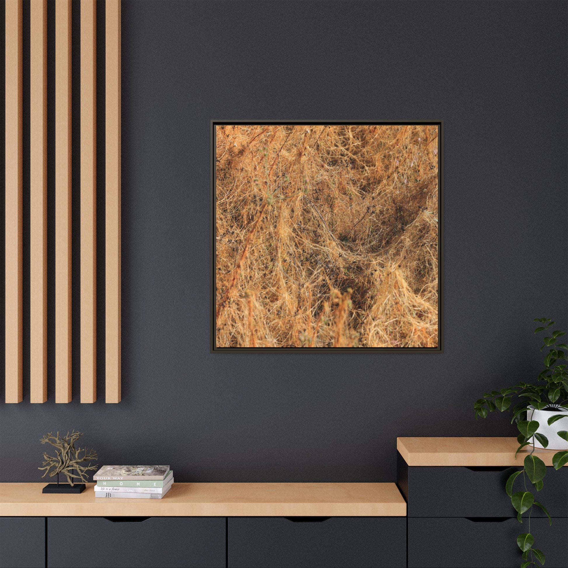Dried Vegetation Study - Unique Stretched Canvas Wall Art - Art By Earth