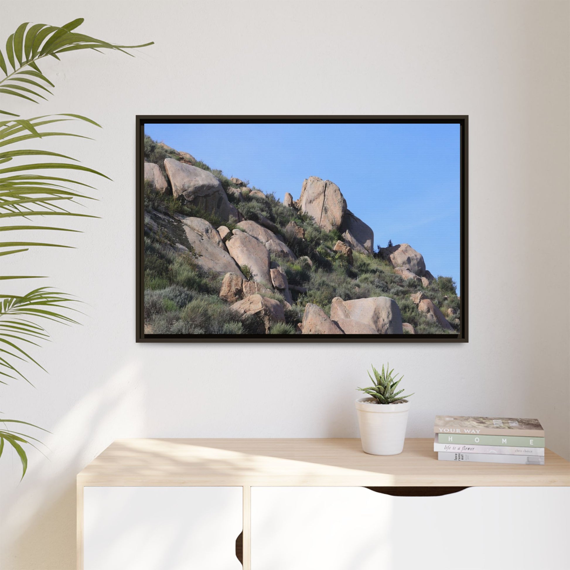 Ancient Boulders in Arid Landscape - Unique Stretched Canvas Wall Art - Art By Earth