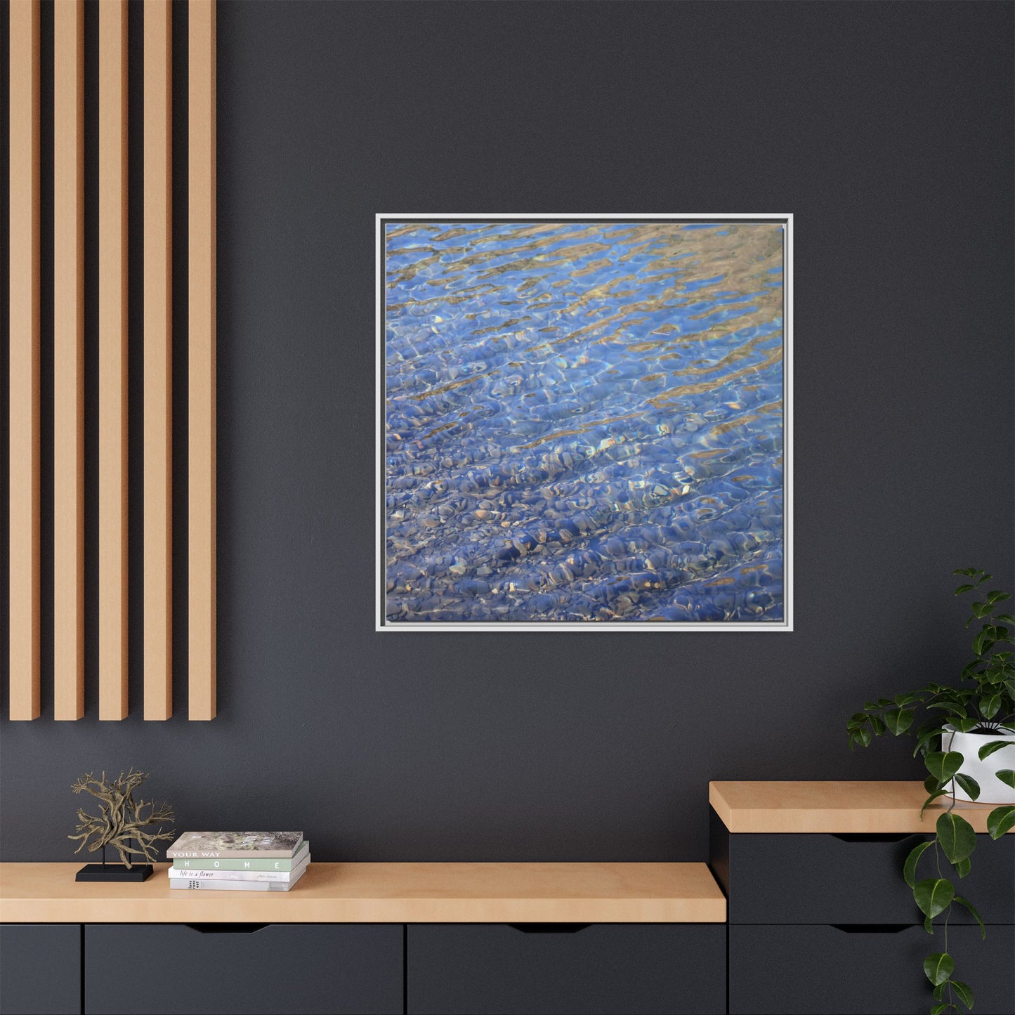 Aqua Fragments - Unique Stretched Canvas Wall Art