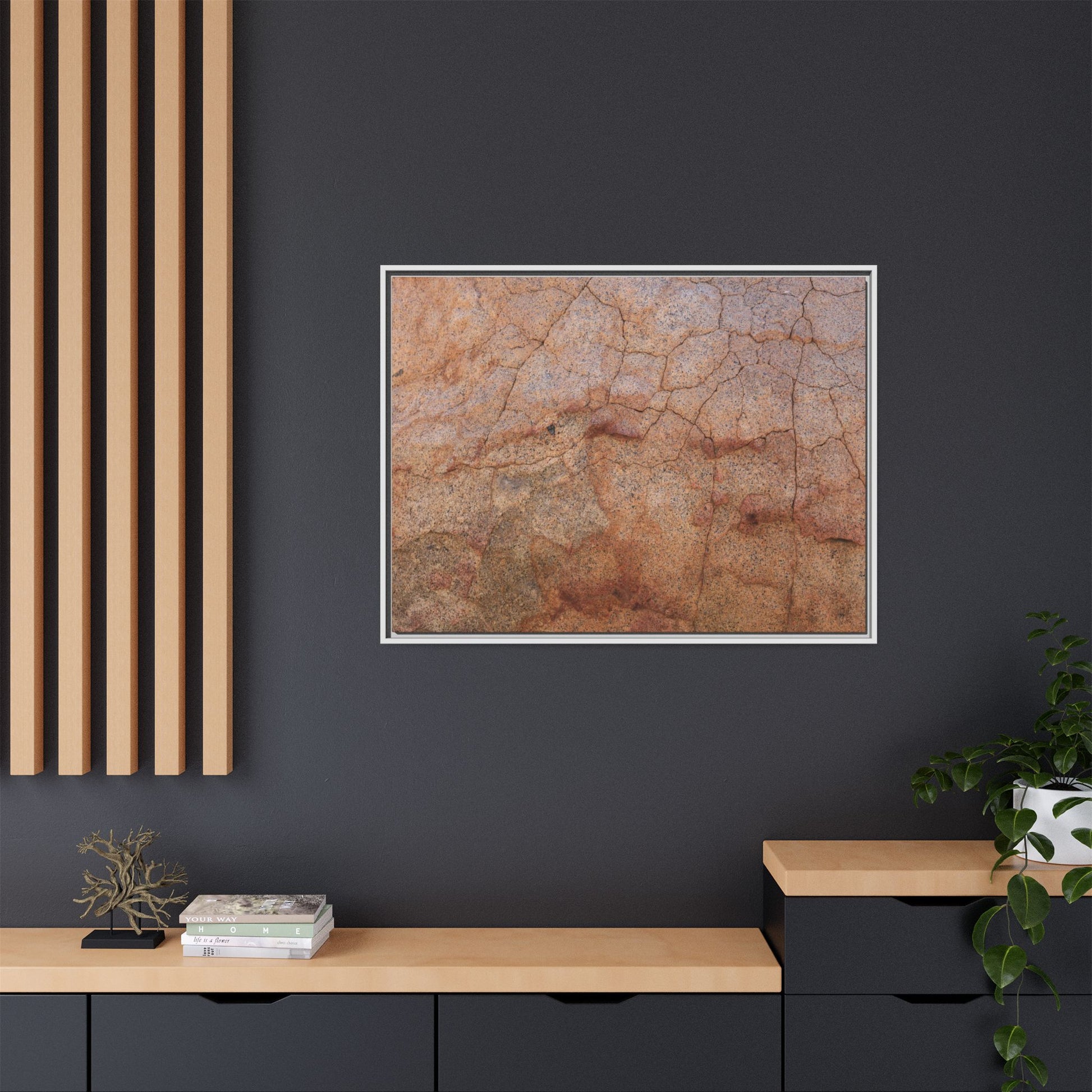 Russet Fissures - Unique Stretched Canvas Wall Art - Art By Earth