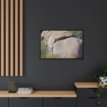 Stone Head Emerging from Earth - Unique Stretched Canvas Wall Art - Art By Earth