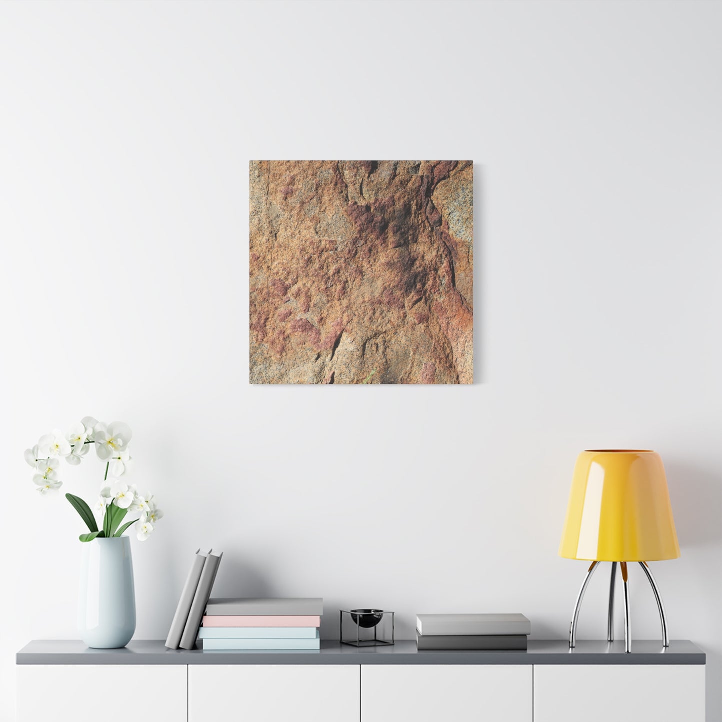 Lithic Veins of Ember - Unique Frameless Canvas Wall Art - Art By Earth
