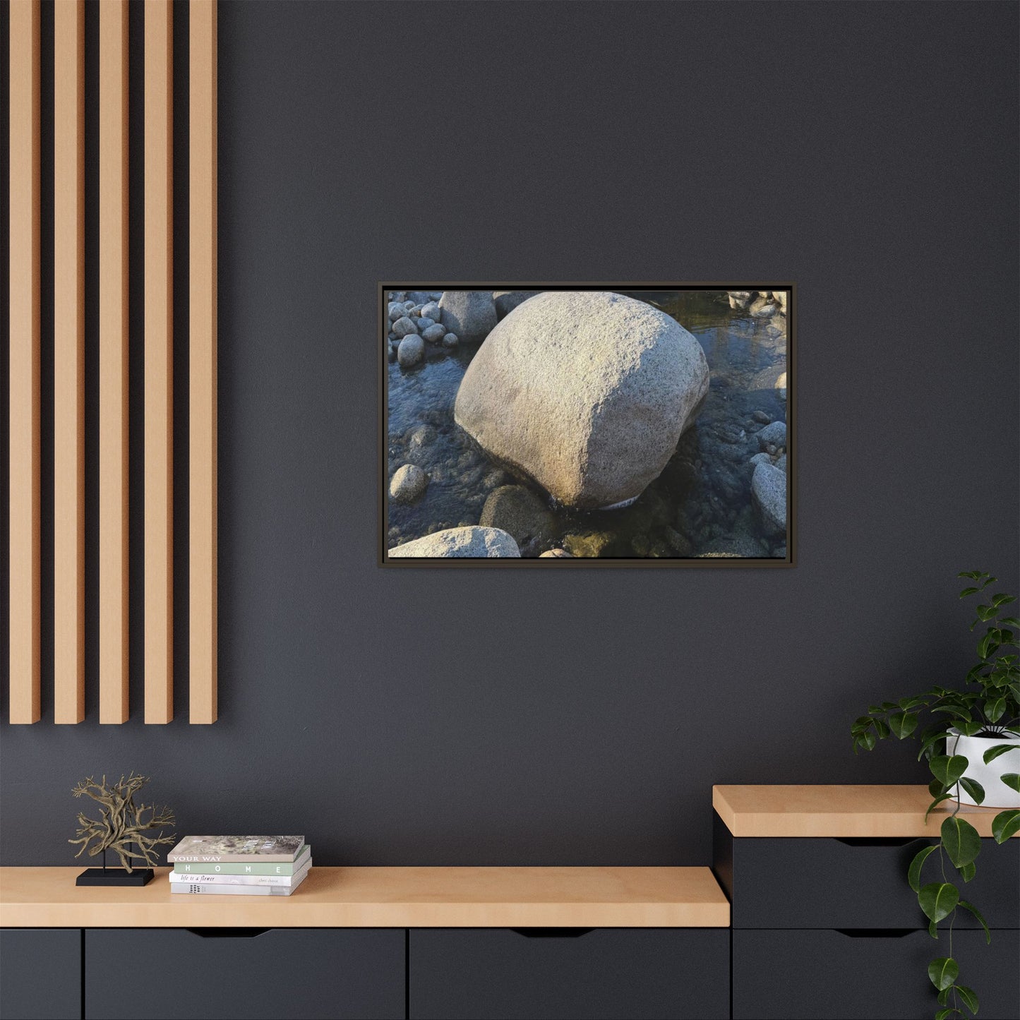 Rocky Riverbed - Unique Stretched Canvas Wall Art - Art By Earth
