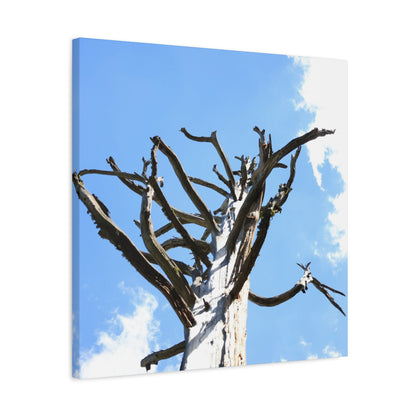 Skeletal Branches Reaching - Unique Frameless Canvas Wall Art - Art By Earth