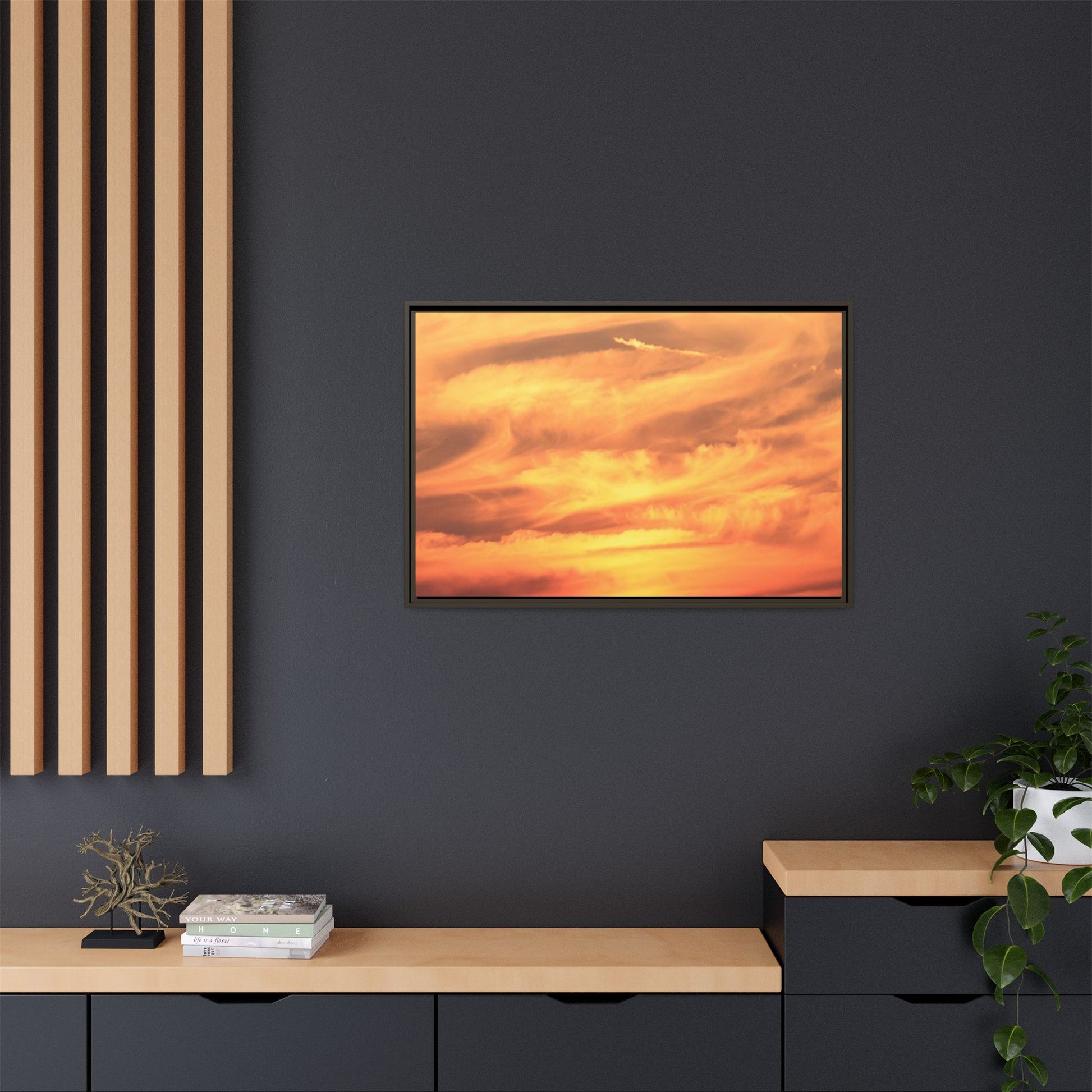 Burning Skies - Unique Stretched Canvas Wall Art - Art By Earth