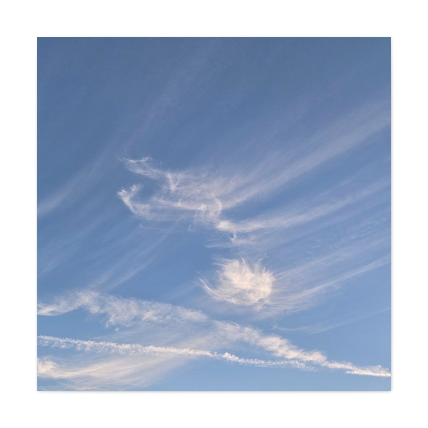 Wispy Whispers of Azure - Unique Frameless Canvas Wall Art - Art By Earth