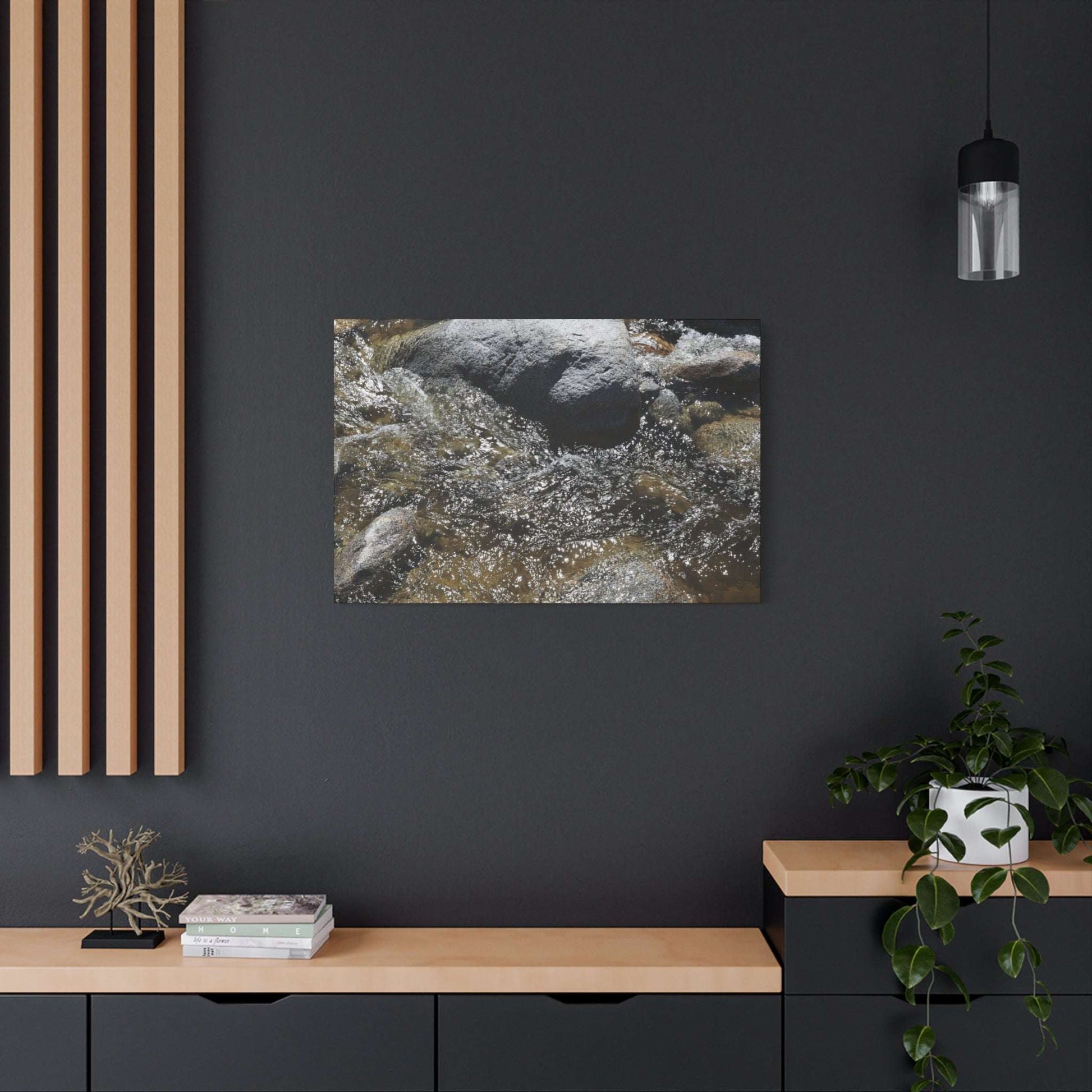 Rocky Stream - Unique Frameless Canvas Wall Art - Art By Earth
