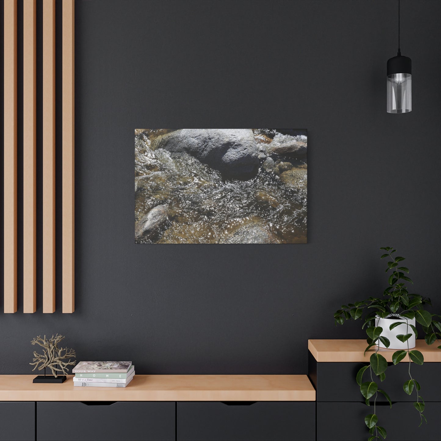 Rocky Stream - Unique Frameless Canvas Wall Art - Art By Earth