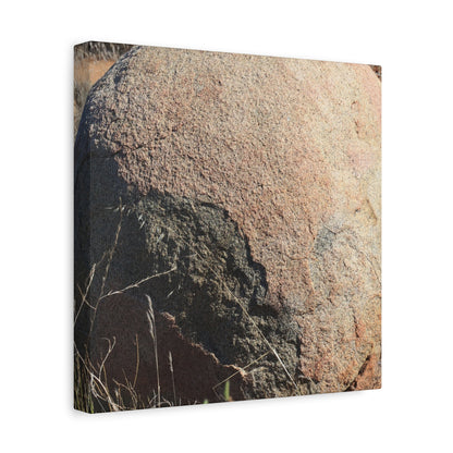 Stone Sphere in Arid Landscape - Unique Stretched Canvas Wall Art - Art By Earth