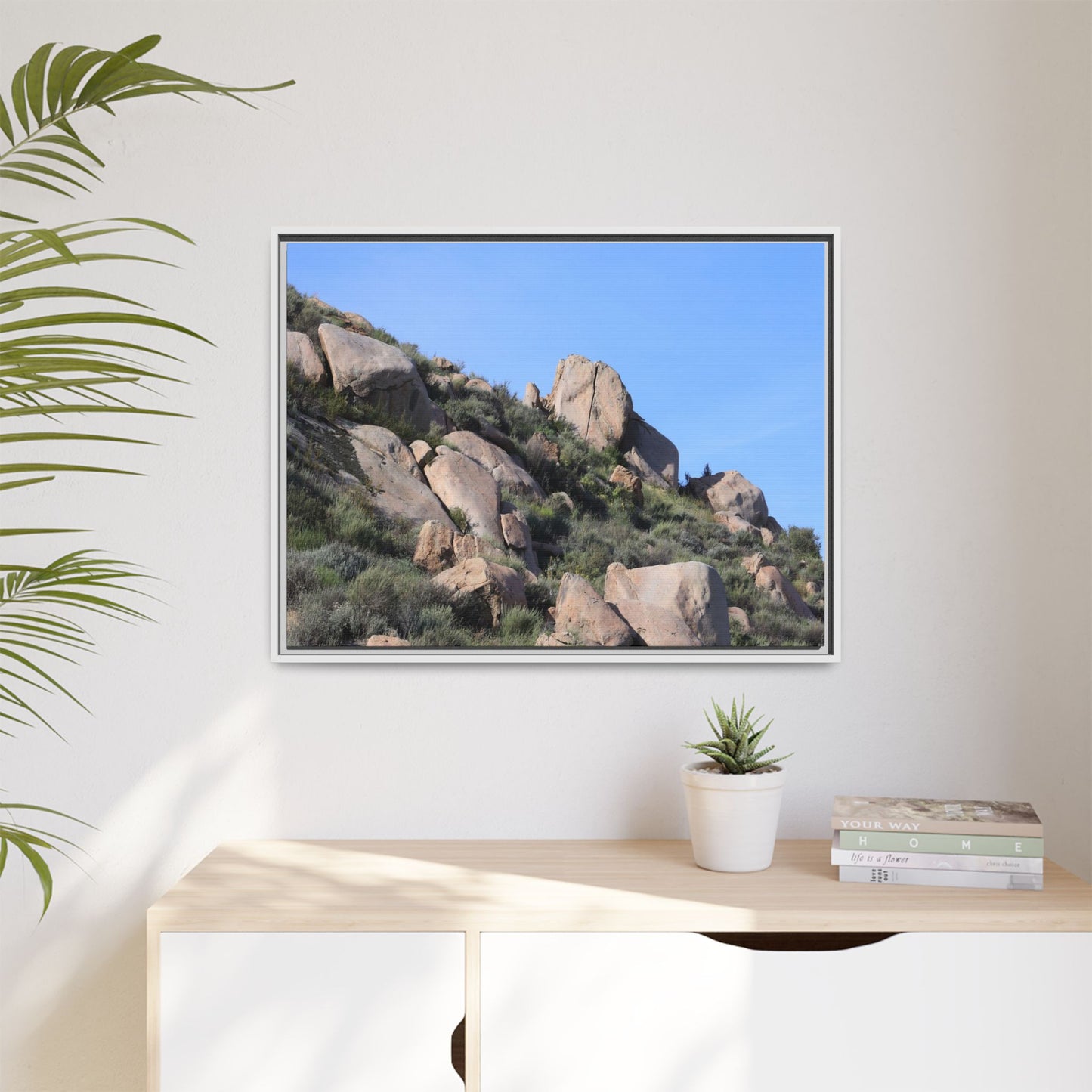 Ancient Boulders in Arid Landscape - Unique Stretched Canvas Wall Art - Art By Earth