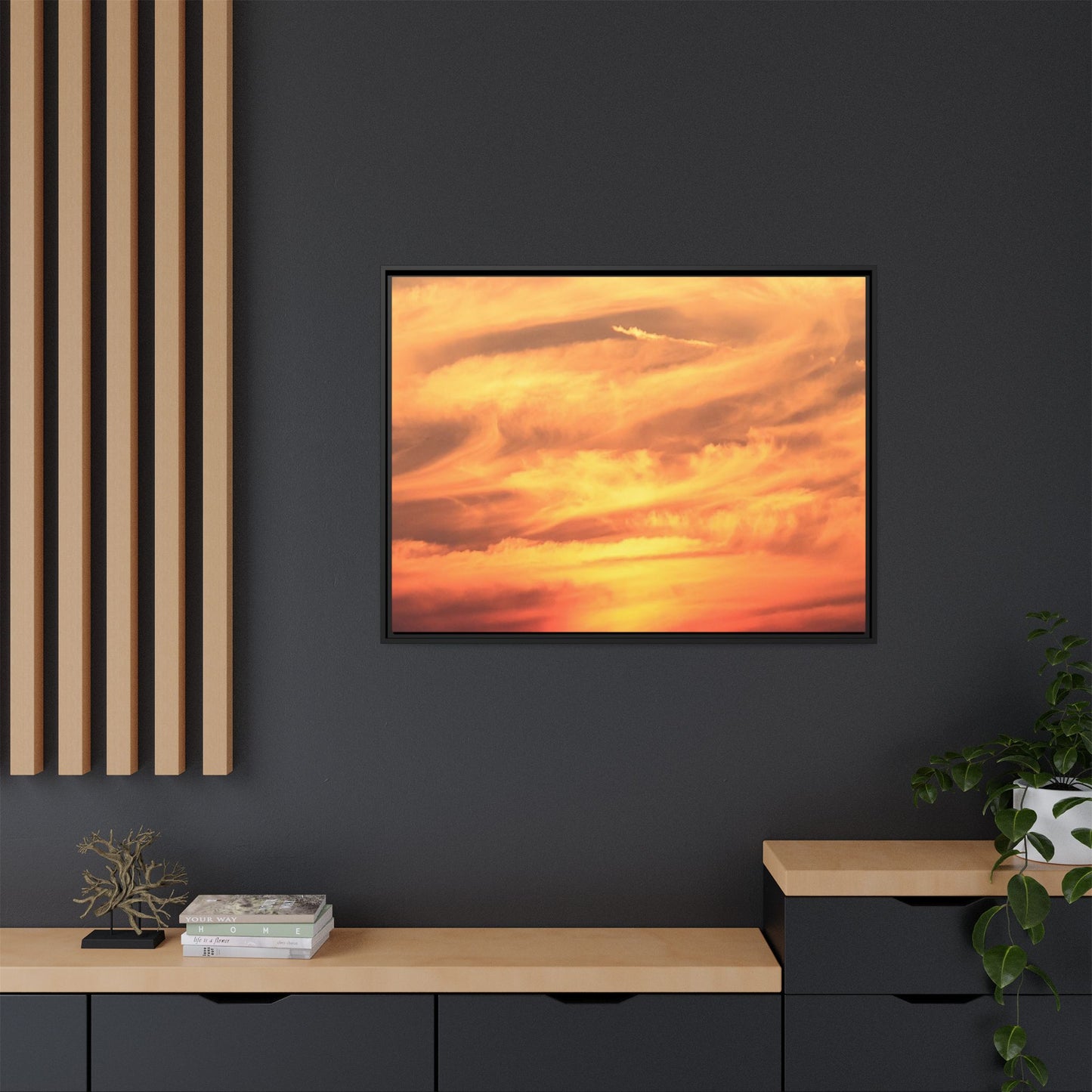 Burning Skies - Unique Stretched Canvas Wall Art - Art By Earth