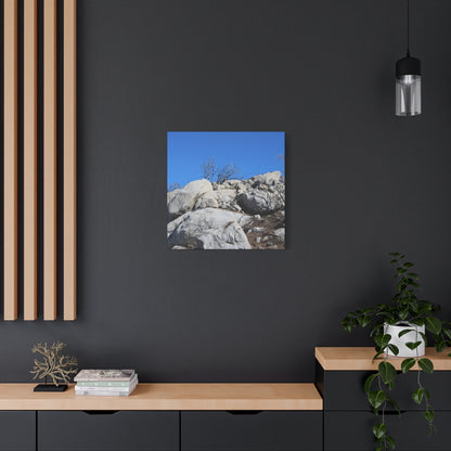 Desert Rocks Under Blue Sky - Unique Frameless Canvas Wall Art - Art By Earth