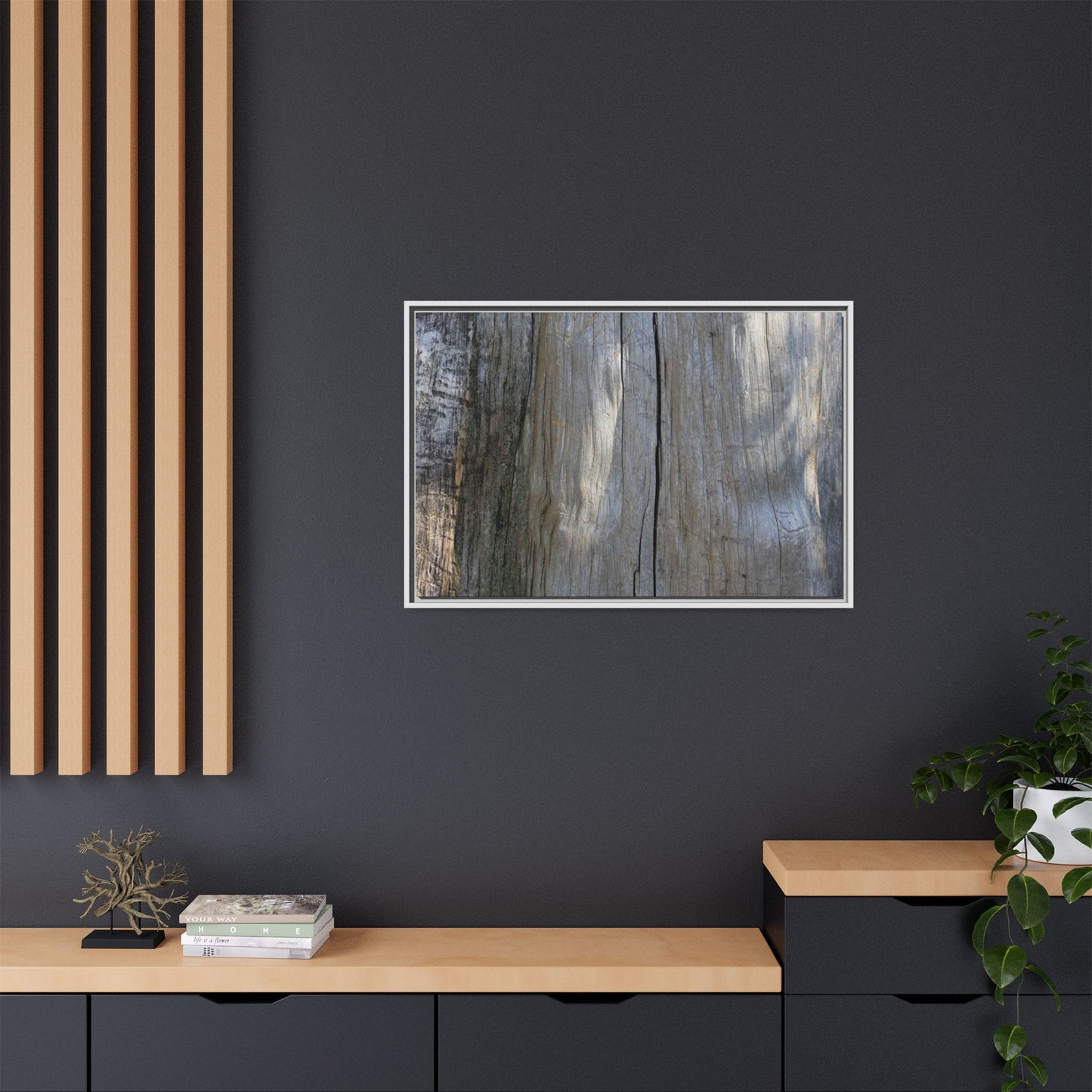 Weathered Wood Surface - Unique Stretched Canvas Wall Art