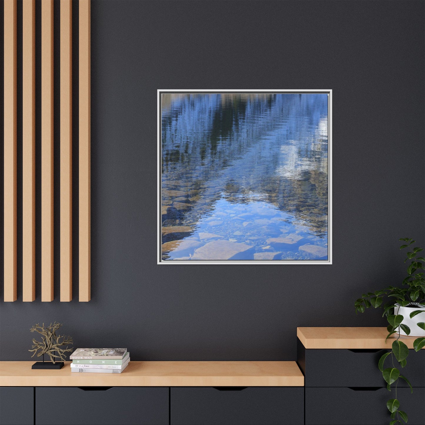 Reflected Stones - Unique Stretched Canvas Wall Art