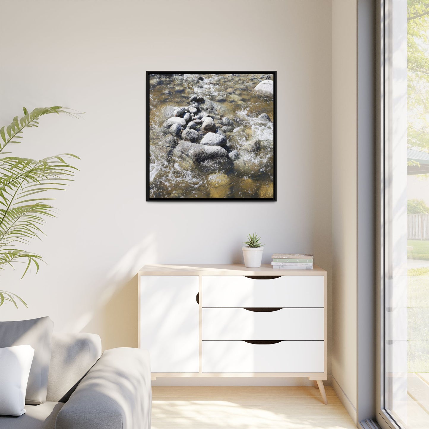 Mountain Stream Flow - Unique Stretched Canvas Wall Art - Art By Earth