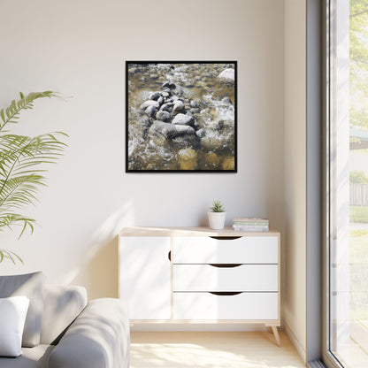 Mountain Stream Flow - Unique Stretched Canvas Wall Art - Art By Earth