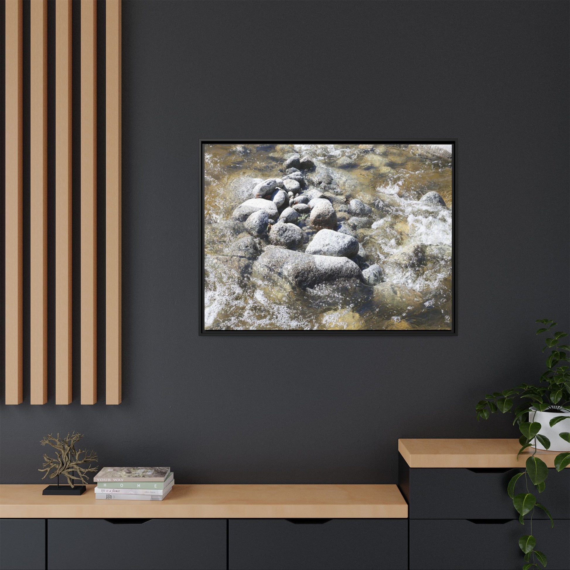 Mountain Stream Flow - Unique Stretched Canvas Wall Art - Art By Earth