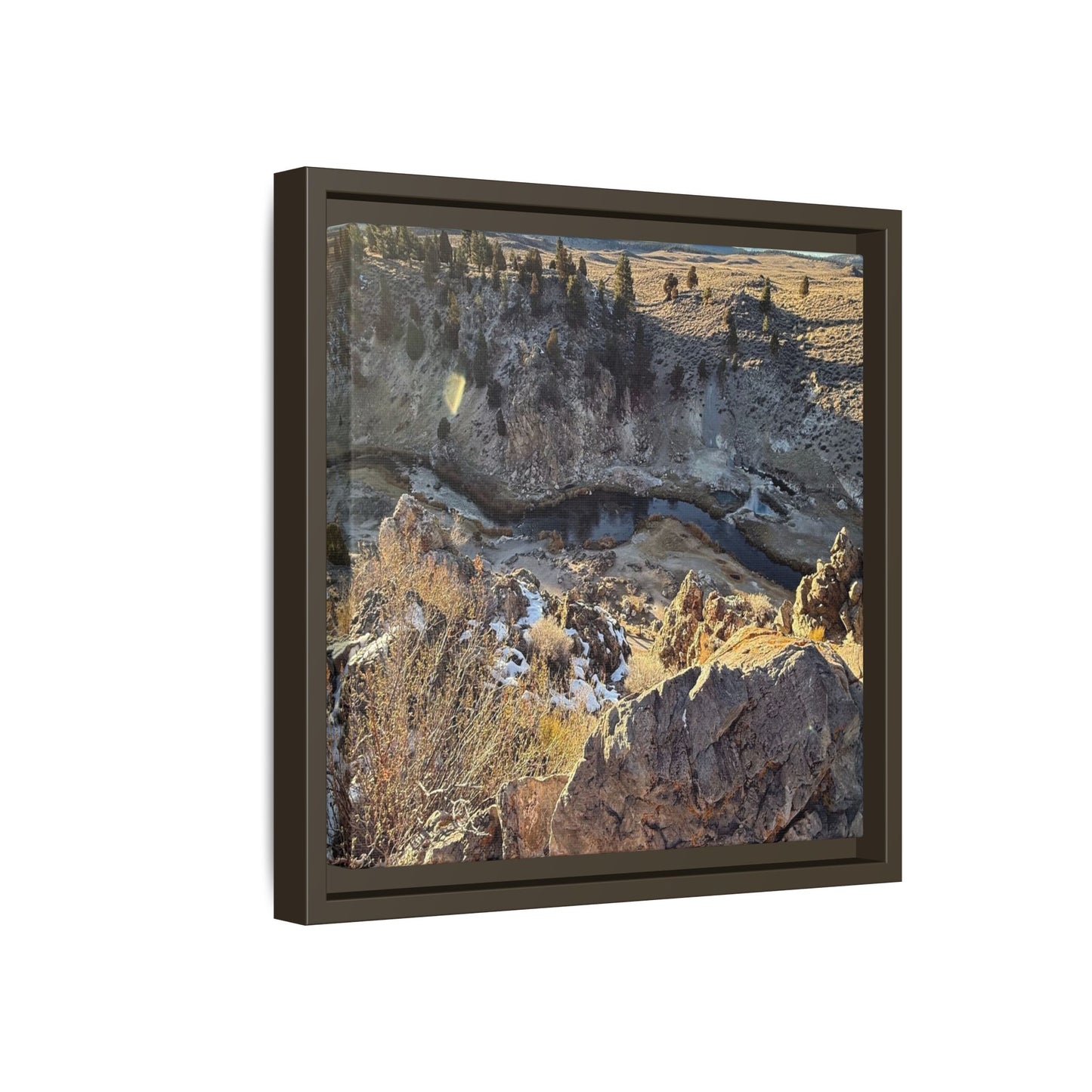 Fractured Landscape at Dawn - Unique Stretched Canvas Wall Art