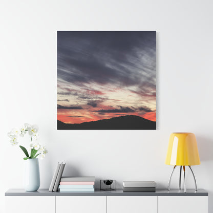Sunset Over Mountains - Unique Frameless Canvas Wall Art - Art By Earth