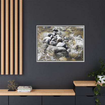 Mountain Stream Flow - Unique Stretched Canvas Wall Art - Art By Earth