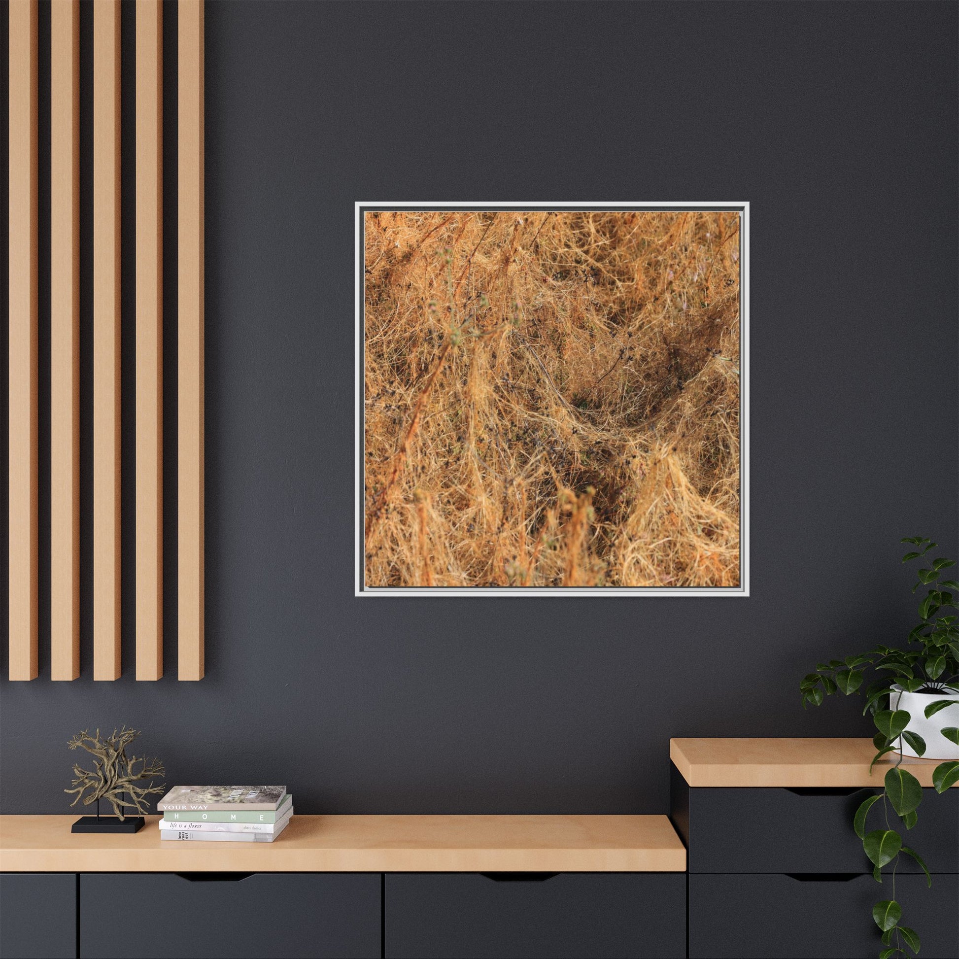 Dried Vegetation Study - Unique Stretched Canvas Wall Art - Art By Earth